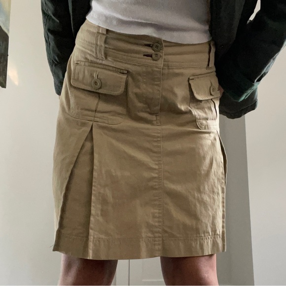 Cargo khaki pleated skirt with pockets, early 2000s - Picture 4 of 4
